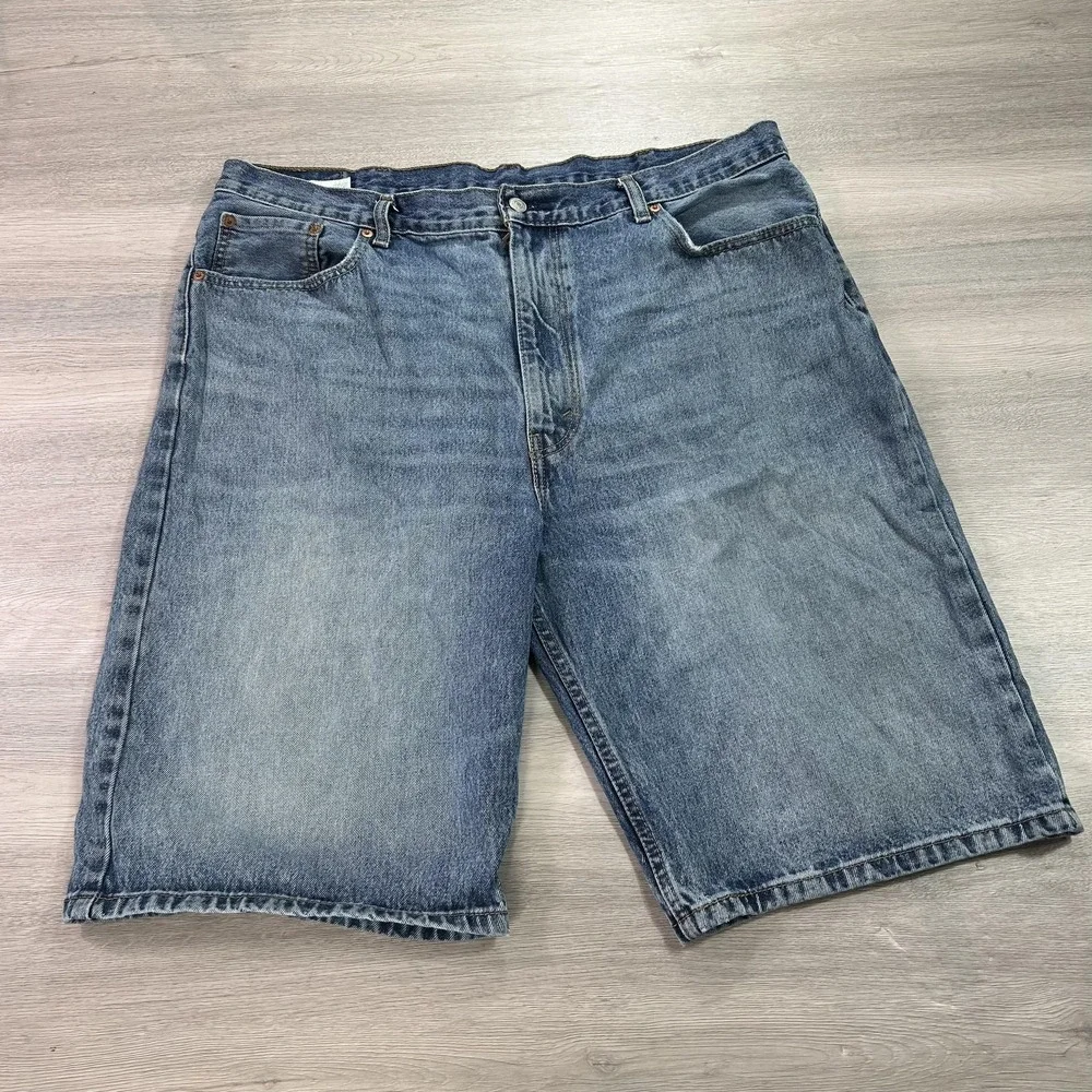 Levis 569 Denim‎ Shorts Mens 40 Blue Loose Fit Zip Fly 5 Pocket Long Jorts Baggy